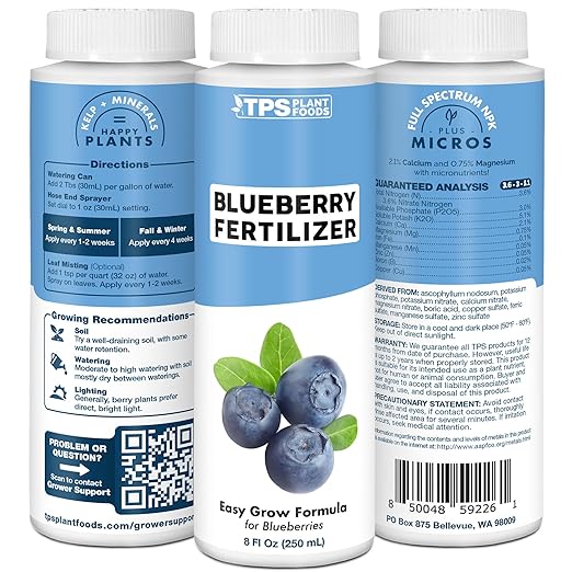 Blueberry Fertilizer – Liquid Fertilizer for Blueberry Bushes & Acid-Loving Plants, 1 Gallon