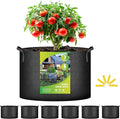 iPower Grow Bag 7 Gallon 6-Pack Heavy Duty Plant Pots, 300g Thick Nonwoven Fabric Containers Aeration with Nylon Handles, for Planting Vegetables, Fruits, Flowers, Black 2024 Version