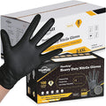 TitanFlex Heavy Duty Black Industrial Nitrile Gloves with Raised Diamond Texture, Latex Free (6mil/8mil)