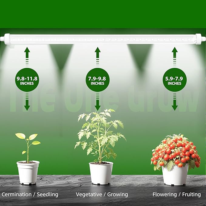 LED Grow Light for Indoor Plants with Timer, 2FT 40W Plant Light Bar for Seed Starting, Herbs, Succulents - Auto 4/8/12H Cycle, Full Spectrum, Easy Install Kit