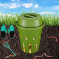 Underground Worm Composting Bin, Outdoor Mini Inground Worm Composter for Beginners, Garden Compost Bin for Garden Beds & Home Use, Worm Farm Kit for Parent, Kids (7x7x7.4Inch), Green, 1-Pack