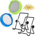 Lulonpon Sprouting Lids Growing Kit, Sprouting Lids for Wide Mouth Mason Jar, Screen Sprout Lids with Stand, Sprouting jar kit for Sprouting, Sprouting Seeds, Sprouting Kit