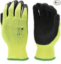 G & F 1516 6 Pairs Pack Premium High Visibility Low emissions Green Work and gardening Gloves for Men and Women. MicroFoam Textured Coated Palm and Fingers Gloves for Gardening Work, Size Small, Green
