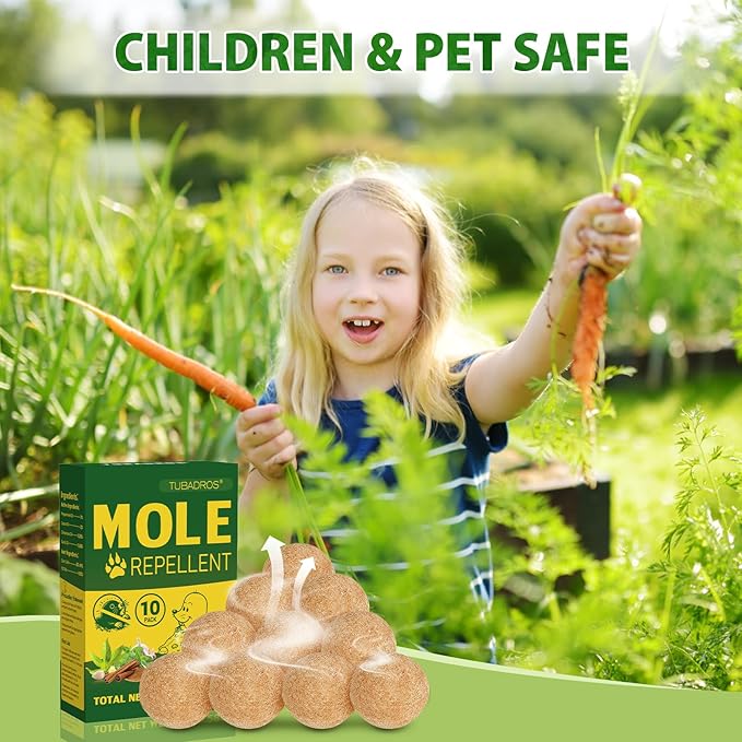 10 Pack Mole Repellent, Peppermint Oil to Repel Mole,Gopher, Vole Repellent Outdoor Use for Lawn, Garden