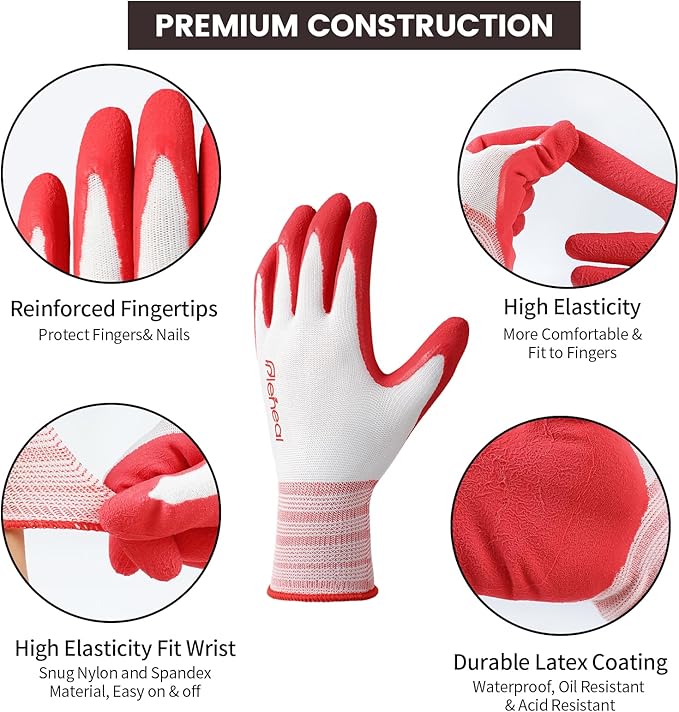 Pleneal Gardening Gloves for Women Men - Leather Garden Gloves Thorn Proof, Outdoor Protective Working gloves for Weeding