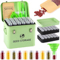 Seed Storage Organizer, Metal Seed Bank Gardening Saving Containers Box (Seeds not Included)