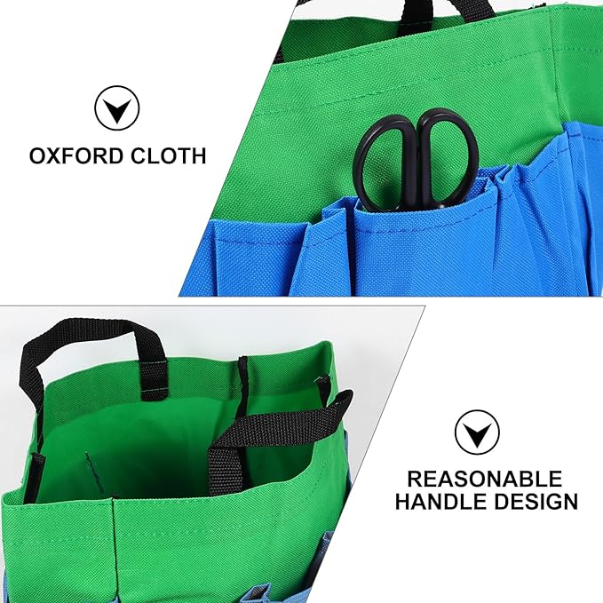 FOMIYES Garden Tool Storage Bag Oxford Waterproof Portable Gardening Tools Pouch Multifunctional Organizer Tote for Outdoor Gardeners Random Color