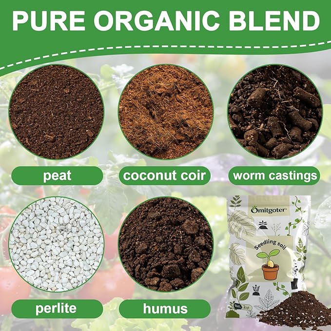 Organic Seed Starter Soil and Potting Mix 4qt，100% Natural,Promotes Rapid Rooting & Germination