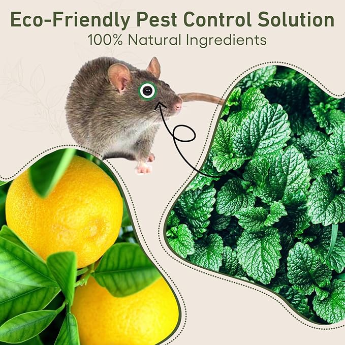 Mouse Rodent Repellent, 24 Pack Peppermint Oil for Mice, Mouse, Rats, Squirrel, Pest Control Indoor & Outdoor Use, Natural Deterrent Replace Trap Poisoning Family & Pet Safe Yellow