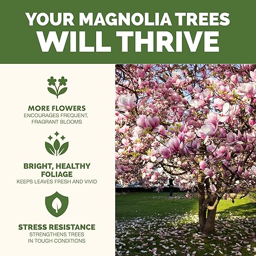 Magnolia Tree Fertilizer – Liquid Plant Food for More Blooms, Rich Green Leaves & Stronger Root Development, 1 Gallon