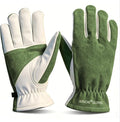 Leather Work Gloves for Men & Women, Cowhide Gardening Gloves, Reinforced Durable, Puncture Resistant & Cut Resistant Work Gloves