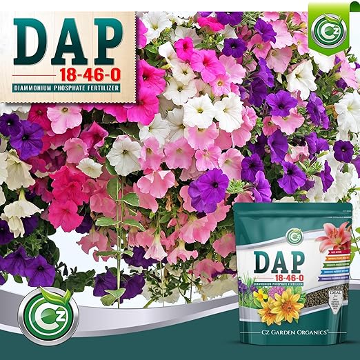 18-46-0 DAP Fertilizer - Made in USA - Nitrogen and Phosphorus Plant Food for Indoor/Outdoor Plants & Flower Gardens - Promotes Vigorous Growth and Big Blooms!