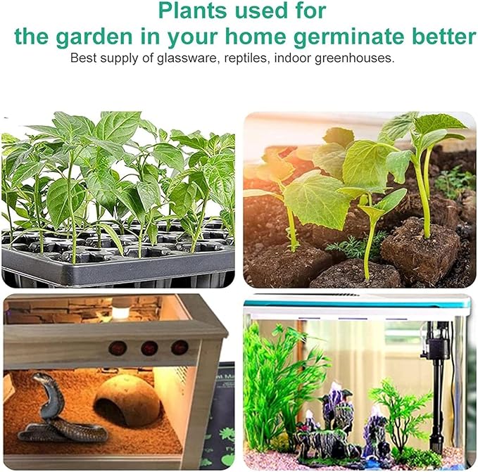 Seedling Heat Mat,Plant Heating Mat, Seedling Heating Mat with Thermostat Waterproof Greenhouse Heating Pad for Hydroponic Seedling Reptile Plant, Germination Warming Mat for Gardening,20 * 20in