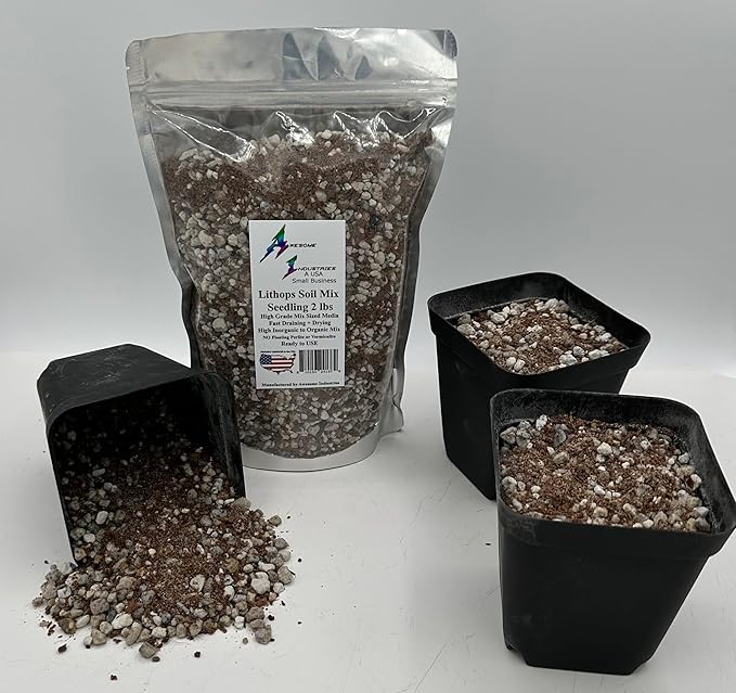 Lithops Soil Mix Perfect Potting Medium Proper Drainage Promotes Healthy Rooting Designed Specifically for Lithops (Seeding Mix 2 Quarts)
