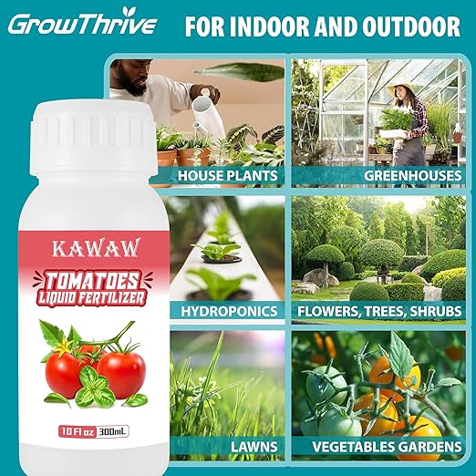 Organic Tomato Fertilizer Liquid, Microbial Probiotic Plant Nutrient for Tomatoes & Vegetables, 300ML Concentrated Formula, Improves Leaf Greenness, Root Development & Healthy Growth