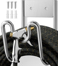 Garden Hose Holder Wall Mount - SS304 Stainless Steel Water Hose Hanger Heavy Duty Rack for Extension Cords Vacuum Hose Outside Silver (1 Pack)