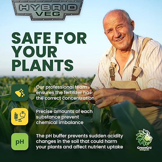 GreenGro Hybrid Veg, Water-Soluble Fertilizer for Plants, Highly Concentrated Liquid Plant Food for Indoor & Outdoor Gardens 12-12-12 6lb