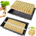 1" Rockwool Cubes for Hydroponics - 2 Sheets Garden Stonewool Grow Cubes Ideal for Clone Plant, Starting Seed, Cuttings Propagation, Total 140 Rapid Rooter Plugs and 2 Seedling Starter Trays