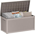 267 Gallon Deck Box Large Outdoor Storage Box Waterproof for Patio Furniture,Outdoor Cushions,Garden Tools and Pool Supplies,Weatherproof(Grey,267Gallon)