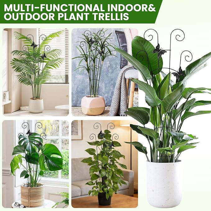30 in Tall Plant Trellis Indoor,Metal Garden Trellis for Climbing Plants, 2P