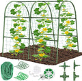 Cludoo Cucumber Trellis for Raised Bed Garden, U-Shape Arch Trellis for Climbing Plants Outdoor, Metal Vegetables Trellis with Netting, Garden Trellis for Cucumber Plants Sweet Pea Bean Grape