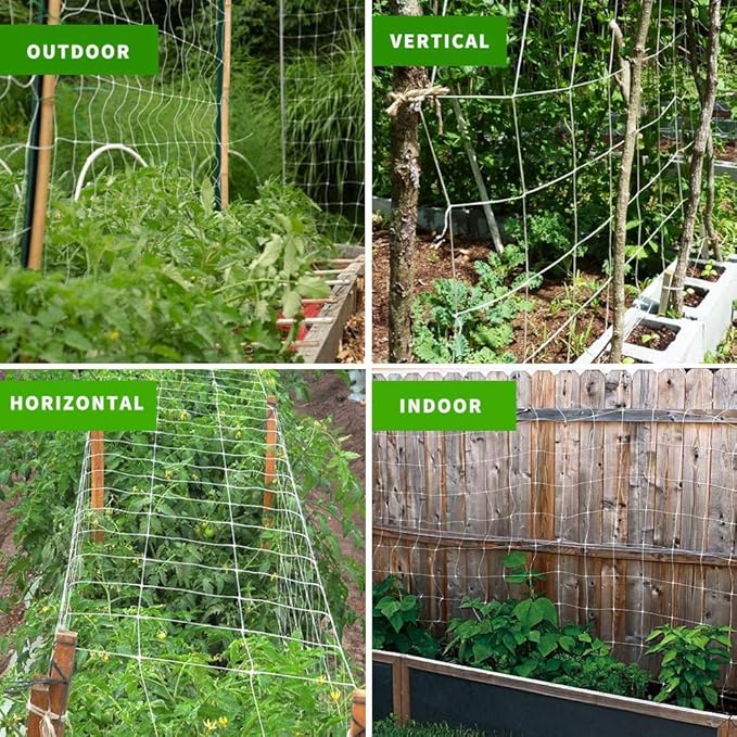 Tcamp Heavy-Duty Polyester Plant Trellis Netting 5 x 15ft (1 Pack) (5 Ft X 15 Ft)