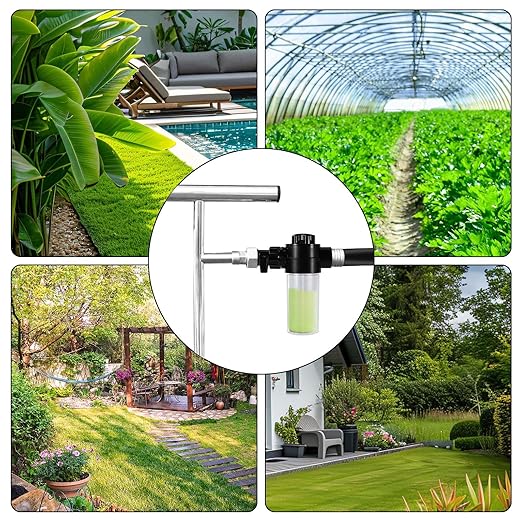 Fertilizer Injector Bottle, Premium 4oz Injector Bottle with Valve and Hose End Sprayer Adapter Practical Liquid Inline Fertilizer Sprayer Dispenser Accessories for Botanical Gardens