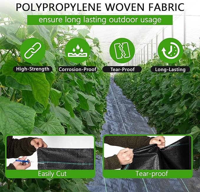 4ft x 300ft Weed Barrier Landscape Fabric Heavy Duty Premium 3.5oz PP Ground Cover Weed Barrier Weed Blocker Fabric Commercial Grade Underlayment Geotextile Fabric for Construction Projects