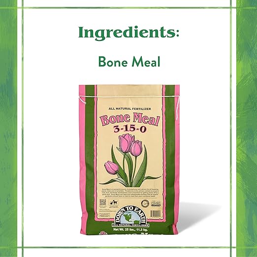 Down To Earth All Natural Fertilizers Organic Bone Meal - High Phosphorus Plant Food for Buds, Bulbs, Blooms, Flowers 3-15-0, 40 lb