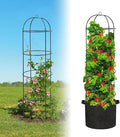 Large Trellis, Garden Obelisk Trellis for Climbing Plants Outdoor, 55” Metal Trellises for Tomato Cucumber Clematis Rose Vine Support, Heavy Duty Cage Stand Fit 25-Gallon Container Raised Bed