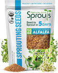 Nature Jims Sprouts Alfalfa Seeds – Non-GMO Organic Sprout Growing Kit for Planting – Premium Resealable Bag for Fresh Homegrown Sprouting Seeds – Rich in Nutrients, Vitamins, Fiber & Minerals – 16oz