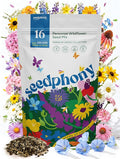 Seedphony 16 Perennial Wildflower Mix 4 oz - 100,000 Non-GMO Heirloom Wildflower Seeds for Planting Garden, Wild Flowers in Waterproof Seed Packet, Floral Seeds for Planting Indoor & Outdoor Gardening