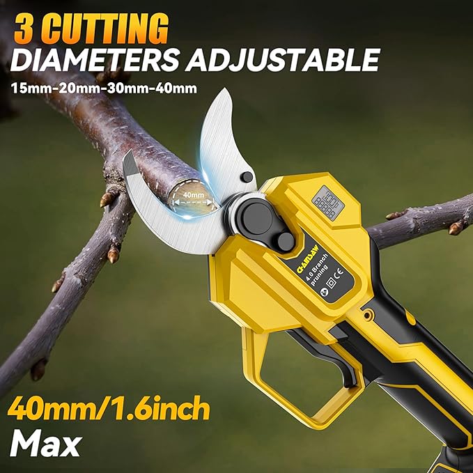 2-IN-1 Electric Pole Pruning Shears Cordless Compatibility with Dewalt 20V MAX Battery, 1.6" Cutting Diameter Pruner, 14.8 FT MAX Extension Pole Saws for Tree Trimming(NO Battery) (Pruning Shears-1)
