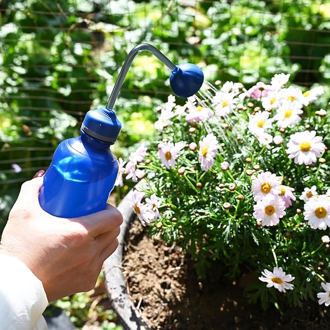 2 Pack Watering Can for Seedlings, Small Watering Can for House Plant Garden Flower 15oz/450ml (Blue)