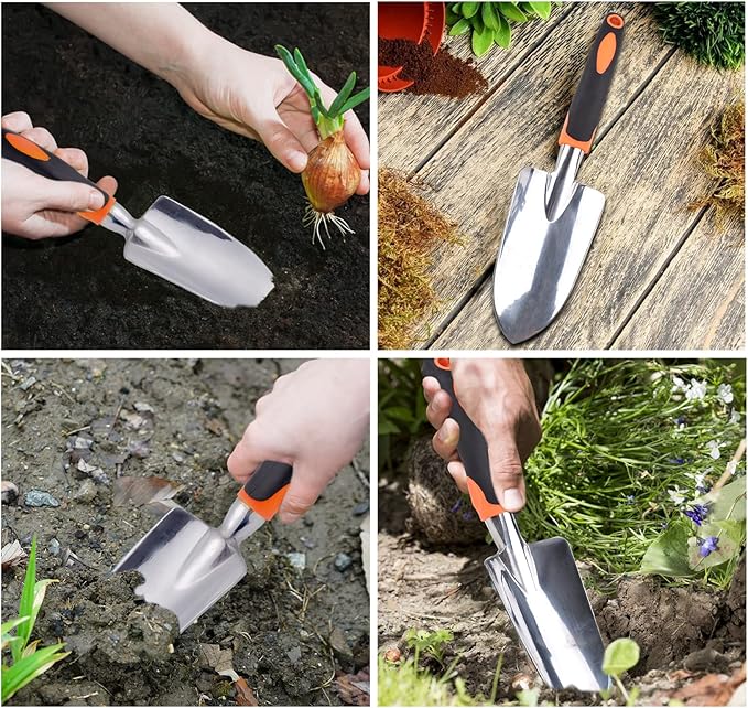 Garden Trowel Small Garden Spade, Aluminum Alloy Hand Shovel for Gardening, Garden Tool Gardening Gifts for Women Men Planting, Transplanting, Weeding, Digging ﻿