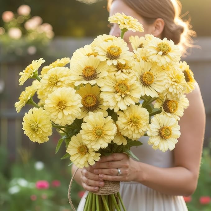 Seed Needs Zinnia Seeds Isabellina Yellow Variety Fast Blooming | 5,000+ Heirloom & Open Pollinated Seeds | Annual Cut Flowers Large Blooming | Bulk