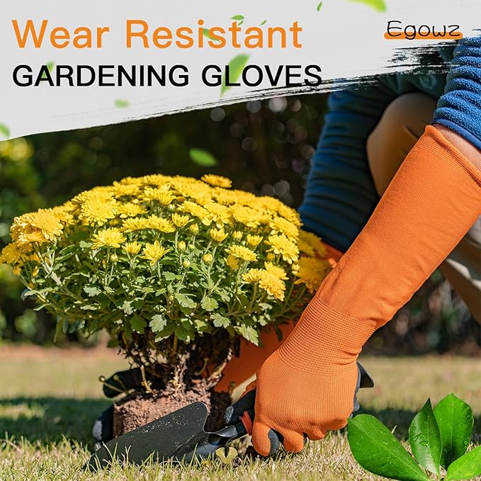 Long Sleeve Gardening Gloves, Multipurpose Heavy Duty Outdoor and Indoor,Thorn Proof Gardening Gloves, S M L XL