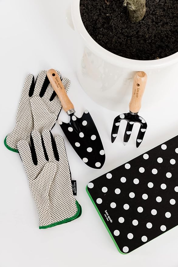 Kate Spade New York 2 Piece Gardening Hand Tools, Cute Garden Tool Set Includes Hand Rake and Trowel for Mother's Day Gifting Picture Dot