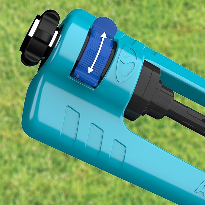Aqua Joe SJI-OMS16 Indestructible Oscillating Sprinkler with Adjustable Spray and Metal Base, 3600 Sq. Ft. Coverage Max, 70-Foot Distance, and 37.8-Foot Width