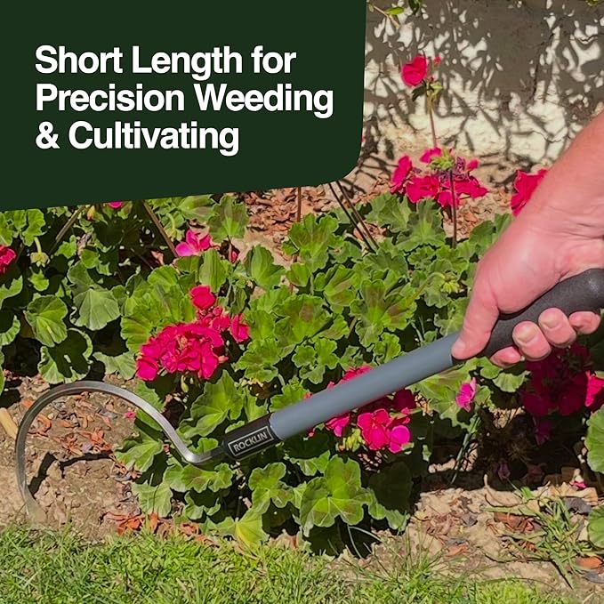 Rocklin Industry Cobra Hook 3-in-1 (24"/40"/57") Cultivator, Heavy-Duty Garden Hand Tool for Weeding, Digging & Soil Loosening – Three Lengths, Stainless Steel Blade, Ergonomic Grip.