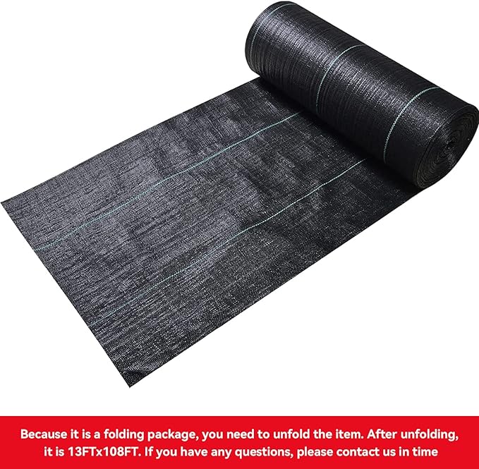3.2oz 13ftx108ft Driveway Fabric, Premium weed barrier landscape fabric heavy duty Underlayment, Commercial Grade Driveway Road Fabric, Geotextile Fabric for Soil Stabilization, landscaping