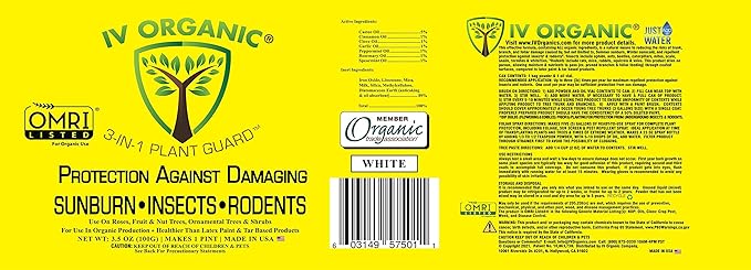 IV Organic 3-in-1 Plant Guard, 1 Pint (White)
