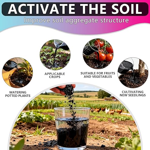 Soil Conditioner & Plant Booster Powder - Water Soluble Soil Amendment for Garden Beds, Potted Plants, Lawns to Improve Aeration, Enhance Fertilizer Uptake & Support Root Growth - 7 oz