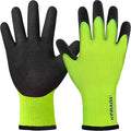 Kebada T3 Winter Work Gloves for Men and Women, Warm Knit Cold Weather Work Gloves, Thermal Insulated Freezer Gloves, 100% Latex Coating Non-slip Grip, Long Wrist Design, 1 Pair, Green, X-Large