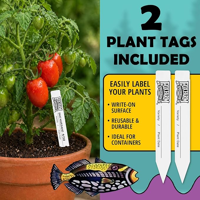 FoxFarm Ocean Forest Potting Soil with 2 Plant Tags, 12 Quarts - Light, Aerated Texture with Fish Meal, Crab Meal, Earthworm Castings - Houseplant Potting Mix for Seedlings & Plant Starts