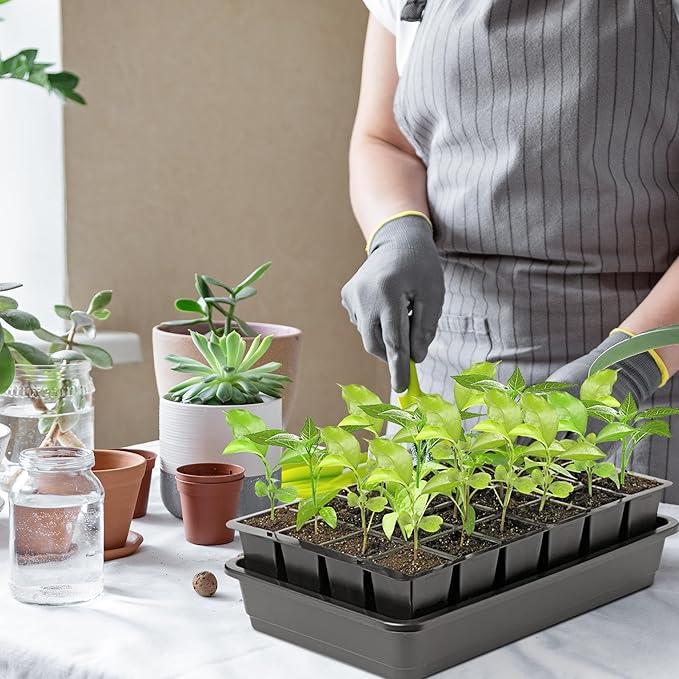 EBaokuup 8 Pcs 24-Cell Replacement Capillary Mats-13 x 8 Inches Self Watering Seed Starting Mat-Capillary Mats for Indoor Gardening Greenhouse Plant Seed Starting