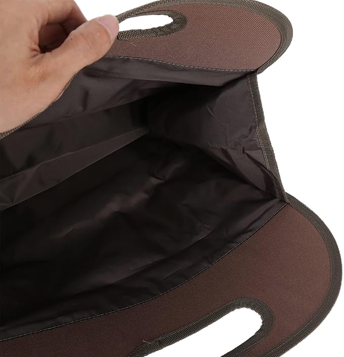 L Garden Tool, Portable Multifunction Tool Handbag, Ox Cloth with 5 Slots and Mesh s, for Gardening Woodw Household Sto (Coffee Grid)