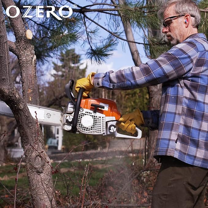 OZERO Gardening Work Gloves Men,1 Pair Insulated Heavy Duty Cut Resistant Thorn Proof Leather Cowhide Mens Women Mechanic Garden Gloves for Driving Welding-Large