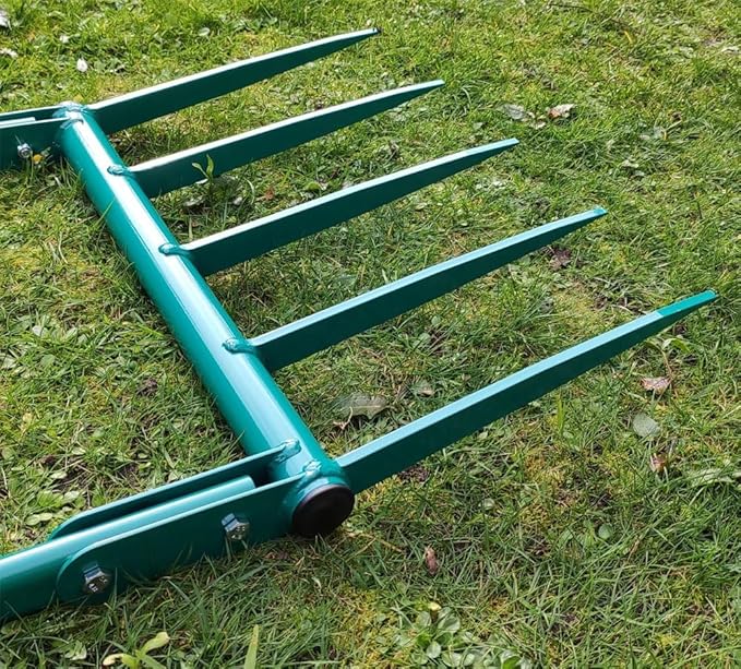 VVOKGO Broadfork Garden Tool with 11.8" Long Tines, 5-Tine Broad Fork for Gardening Heavy Duty, Unbreakable Garden Fork & Hand Tiller for Farm Digging, Crushing, Aerating Soil