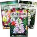 Sow Right Seeds - Snapdragon Seed Collection for Planting - Includes Tetra Mix, Large Mix & White Snapdragons - Non-GMO Heirloom Varieties - Grow Vibrant Snap Dragons - Ideal Flowers for Gardens